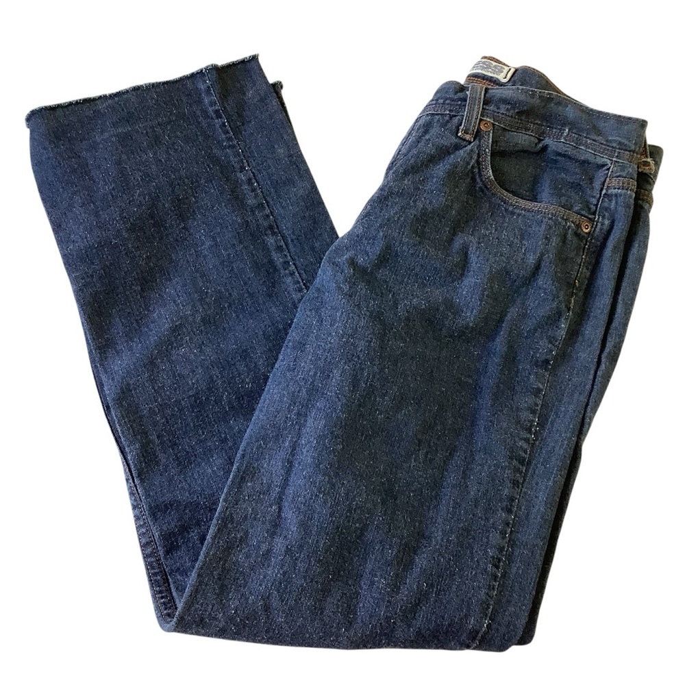 Size 7/8 Mid Rise Cutoff Express Dark Blue Jeans 100% Cotton